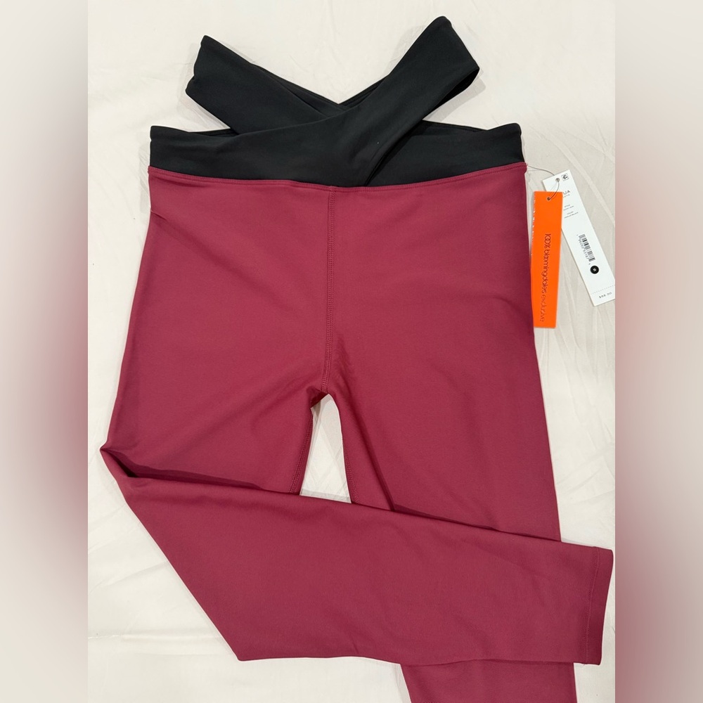 Aqua Maroon and Black Leggings